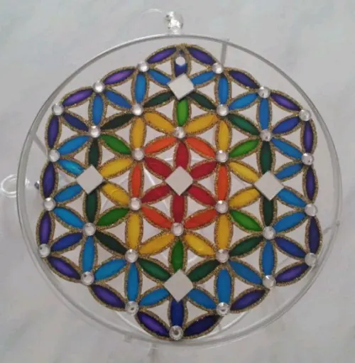 Mandala Flor da Vida Geometria Sagrada 15cm