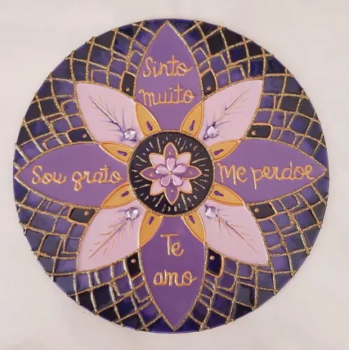 Mandala Ho'oponopono 20cm Vidro