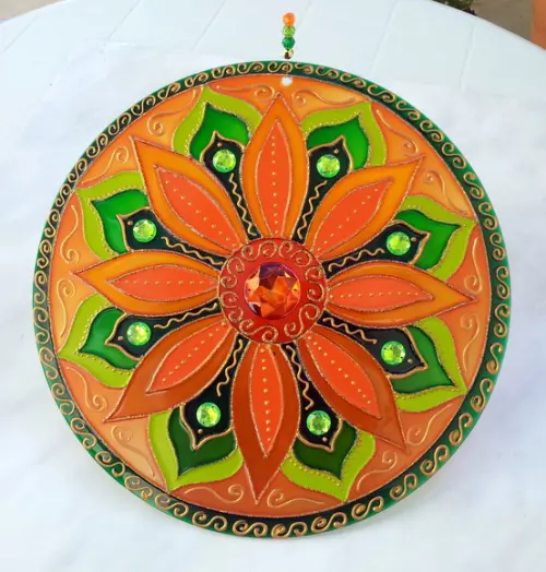 Mandala Natureza em Vidro de 30cm