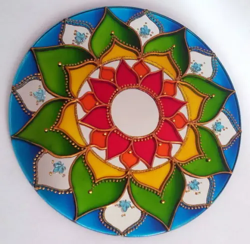 Mandala Natureza em Espelho de 20cm