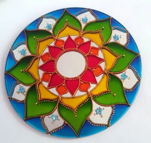 Mandala Natureza em Espelho de 15cm