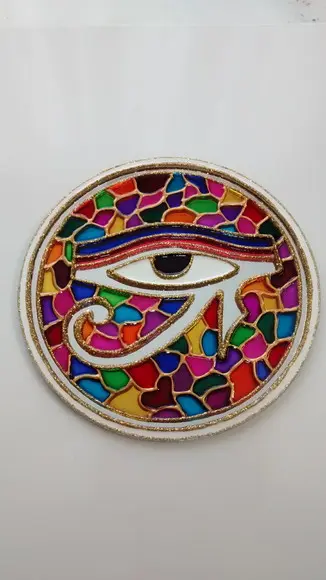 Mandala Olho de Hórus em Espelho de 12cm
