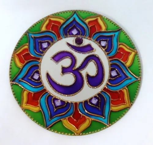 Mandala Om 7 Chamas 15cm