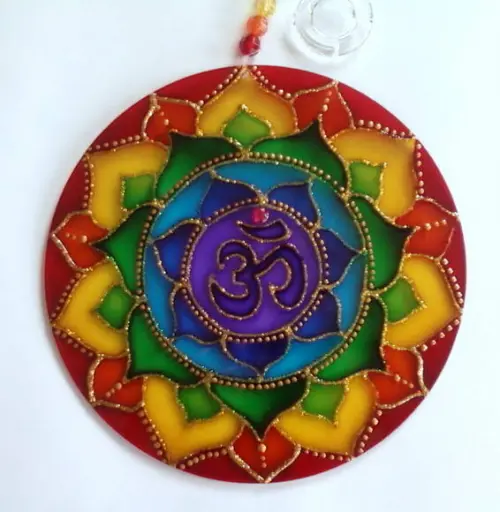 Mandala Om 7 Cores 15cm em Acrílico