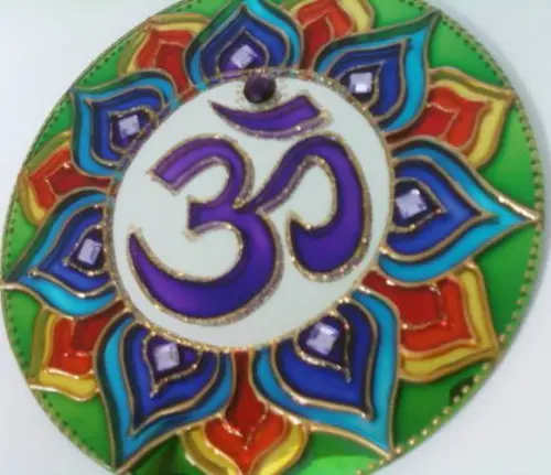 Mandala Om 7 Chamas 15cm