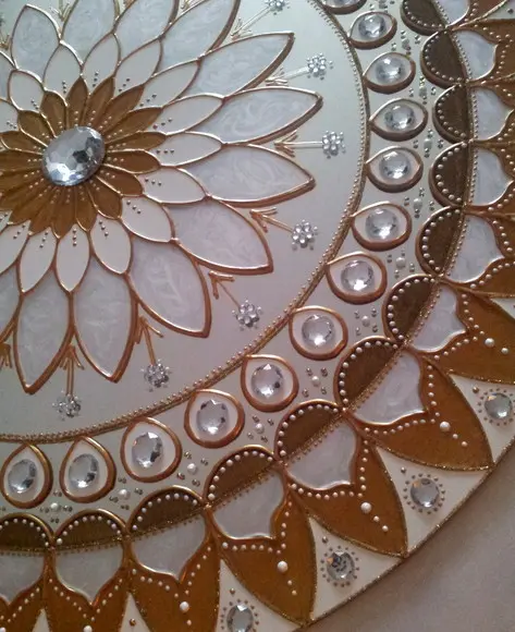 Mandala Ouro em Espelho de 40cm