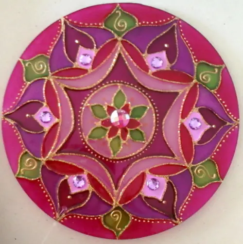 Mandala Pink Rosa e Violeta 12cm