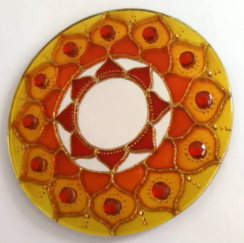 Mandala Prosperidade em Espelho de 15cm
