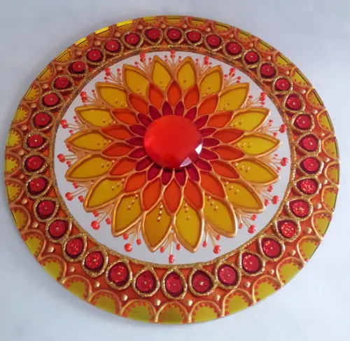 Mandala Prosperidade em Espelho de 20cm