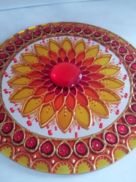 Mandala Prosperidade em Espelho de 20cm