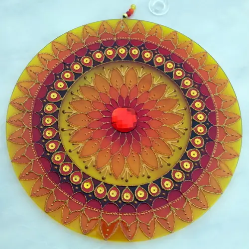 Mandala Prosperidade Vidro 30cm