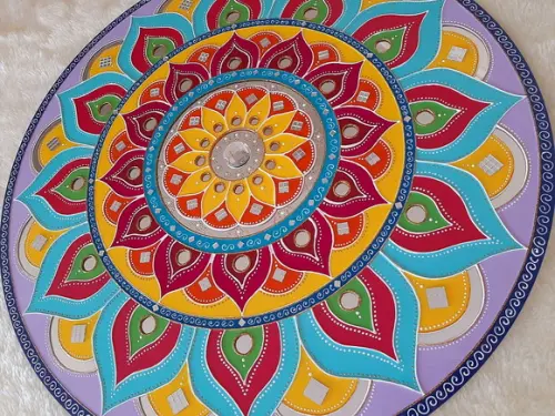 Mandala Radiante 60cm (acrílico Espelhado)