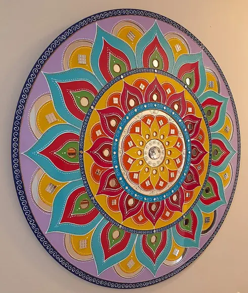 Mandala Radiante 60cm (acrílico Espelhado)