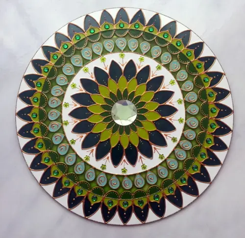 Mandala Saúde e Cura em Vidro de 30cm