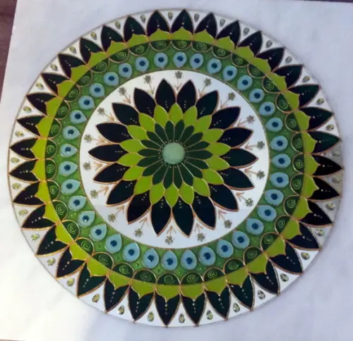 Mandala Saúde e Cura em Vidro de 45cm