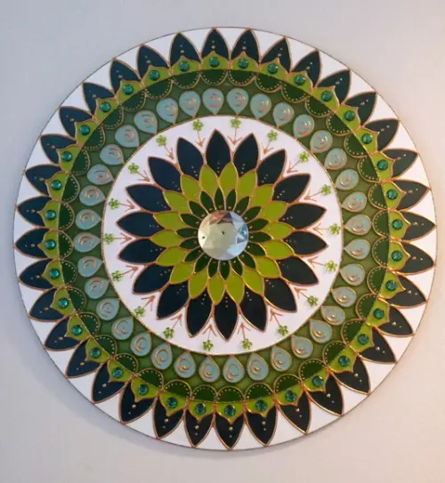 Mandala Saúde e Cura em Vidro de 40cm