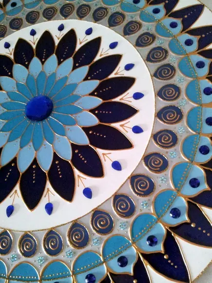 Mandala Serenidade 40cm de Parede em Vidro