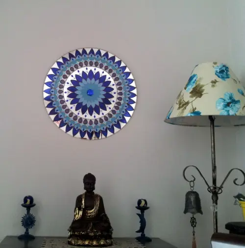Mandala Serenidade em Espelho de 50cm (borda Espelhada)