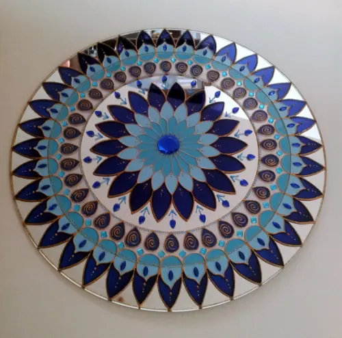 Mandala Serenidade em Espelho de 50cm (borda Espelhada)