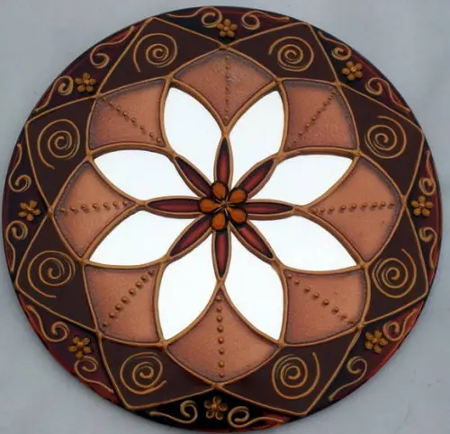 Mandala Terra em Espelho de 15cm