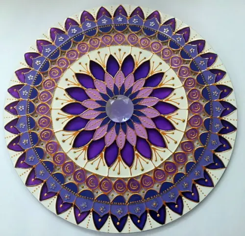 Mandala Transmutação em Vidro de 25cm