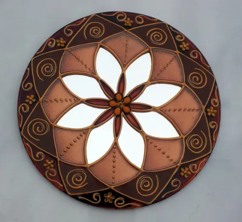 Mandala Terra em Espelho de 30cm