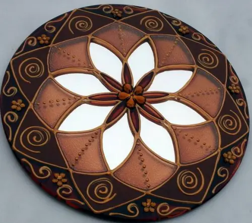 Mandala Terra em Espelho de 15cm