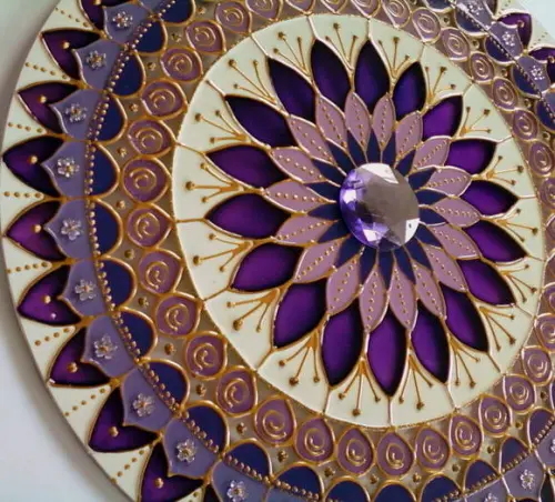 Mandala Transmutação em Vidro de 25cm