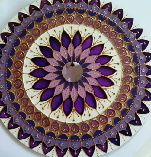 Mandala Transmutação em Vidro de 25cm