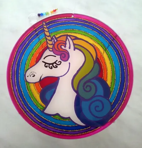 Mandala Unicórnio 15cm em Acrílico