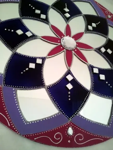 Mandala Violeta e Pink Espelho de 40cm