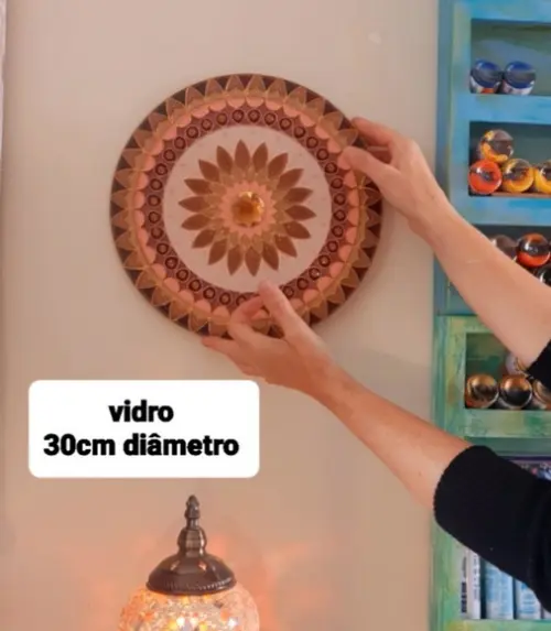 Mandala Vitral Marrom 30cm
