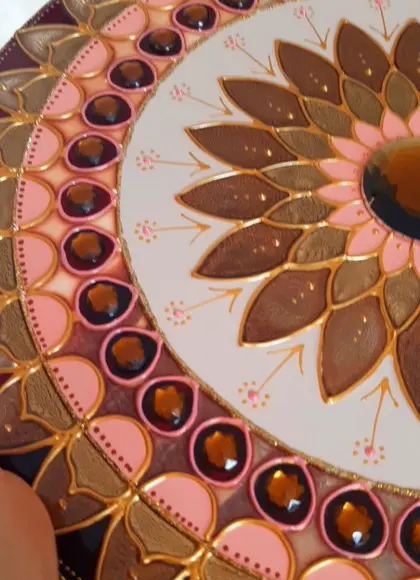 Mandala Vitral Marrom 30cm