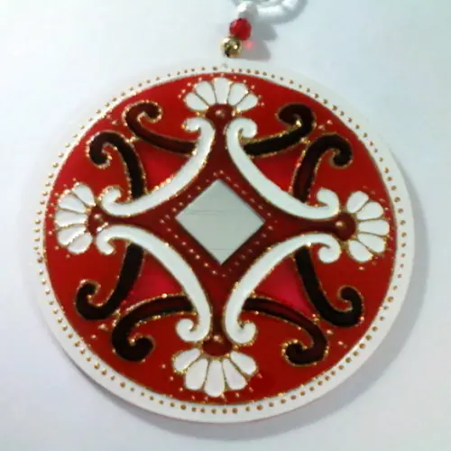 Mandala Vitral Vermelha 12cm