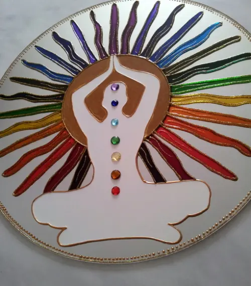 Mandala Yoga Chakras 40cm em Espelho