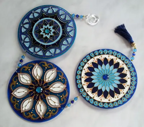 Móbile Mandalas Azuis 15cm