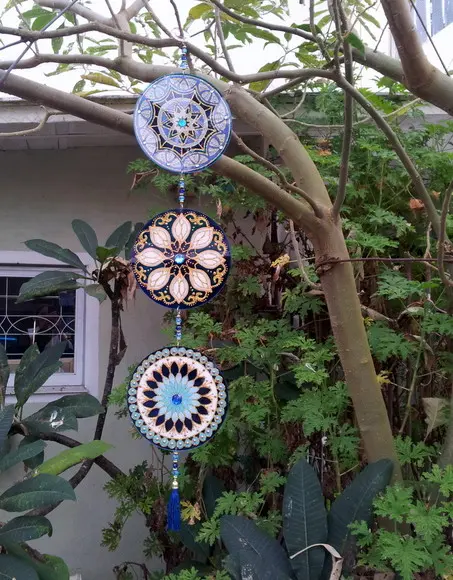 Móbile Mandalas Azuis 15cm