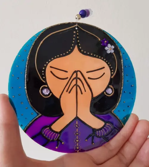 Namastê Mandala em Acrílico 12cm