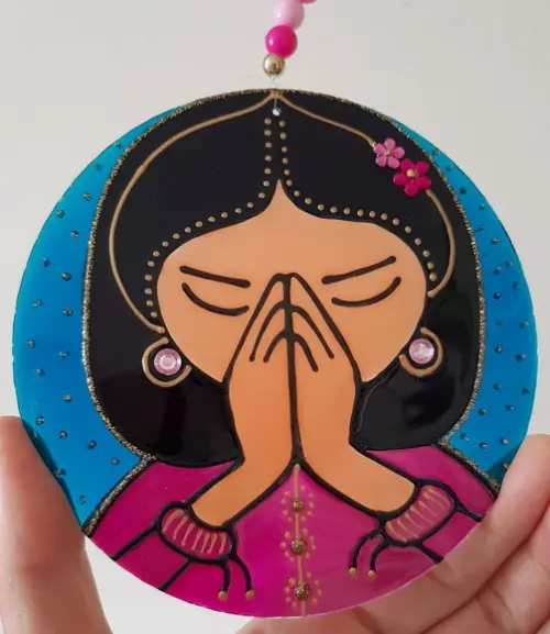Namastê Mandala em Acrílico 12cm