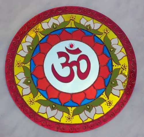 Om Flores de Lótus Espelho 40cm