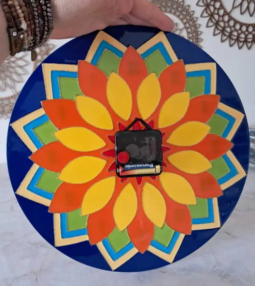 Relógio Decorativo Mandala Colorida 30cm