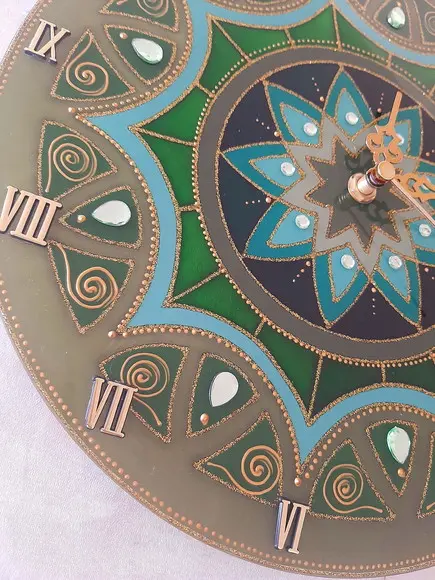 Relógio Decorativo Mandala Verde Oliva 30cm