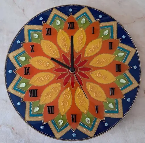Relógio Decorativo Mandala Colorida 30cm