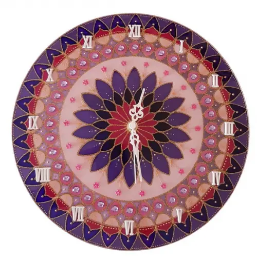Relógio Decorativo Mandala Violeta e Rosa30cm