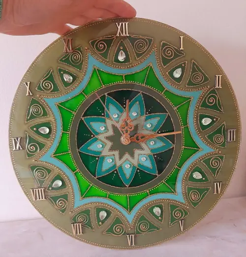Relógio Decorativo Mandala Verde Oliva 30cm