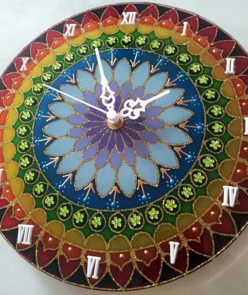 Relógio Mandala 7 Cores 25cm Modelo 2