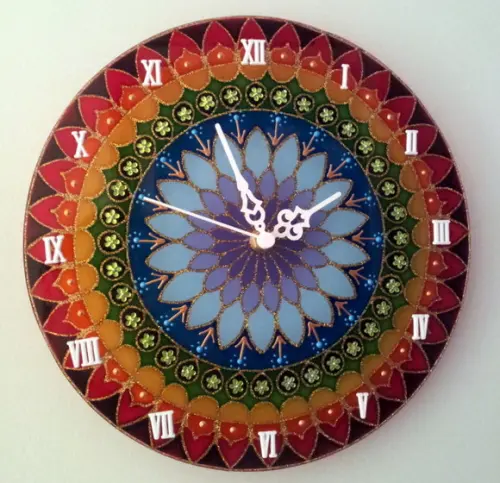 Relógio Mandala 7 Cores 25cm Modelo 2