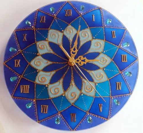 Relógio Mandala Azul 25cm