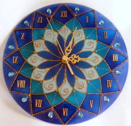 Relógio Mandala Azul 25cm