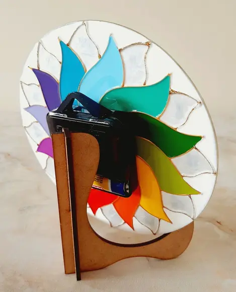 Relógio Mandala de Mesa 15cm Colorido